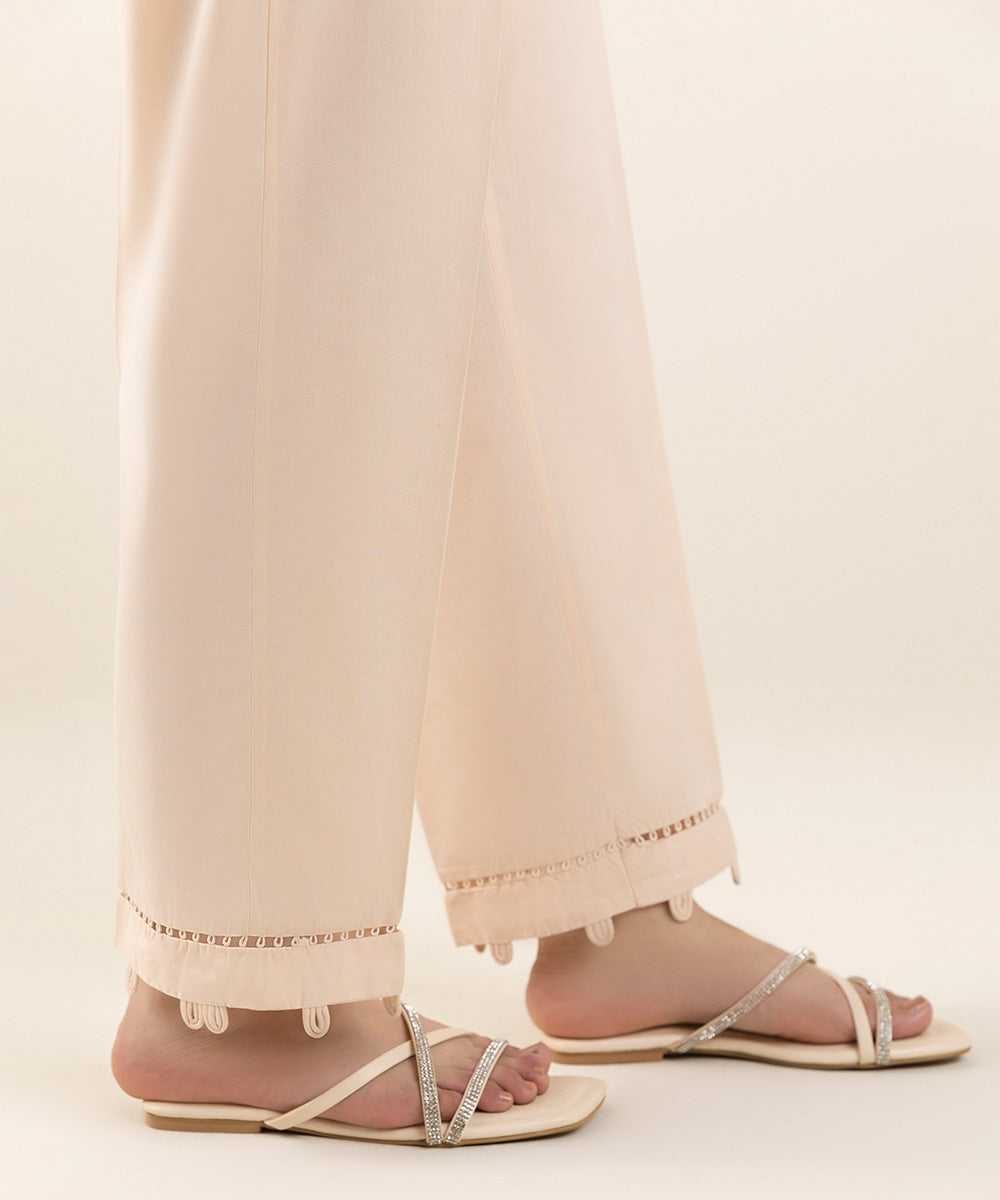 Women's Pret Cotton Pink Straight Pants