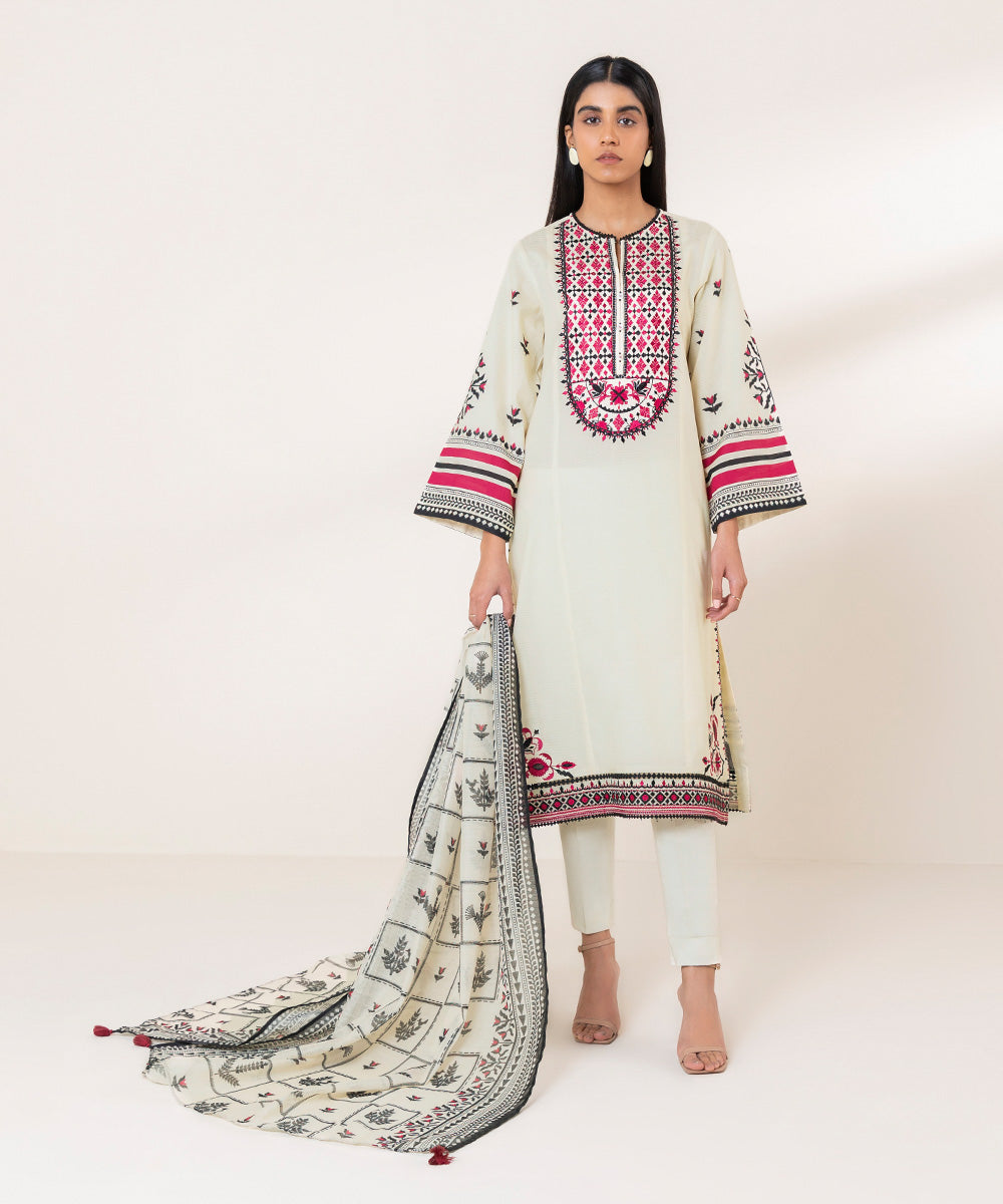 Manaar Printed Off White Dupatta