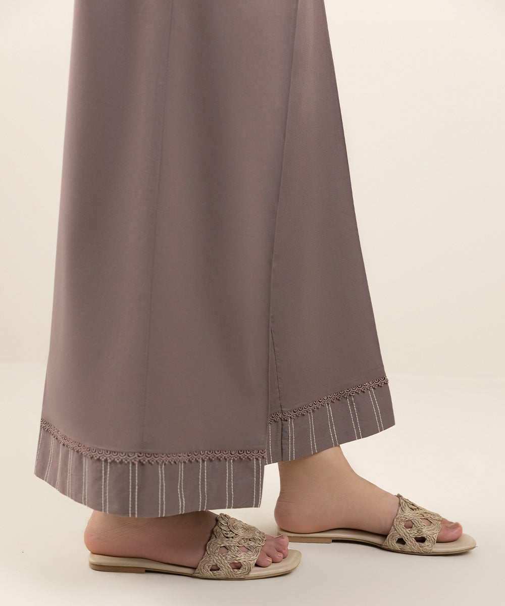 Women's Pret Textured Lawn Grey Dyed Culottes