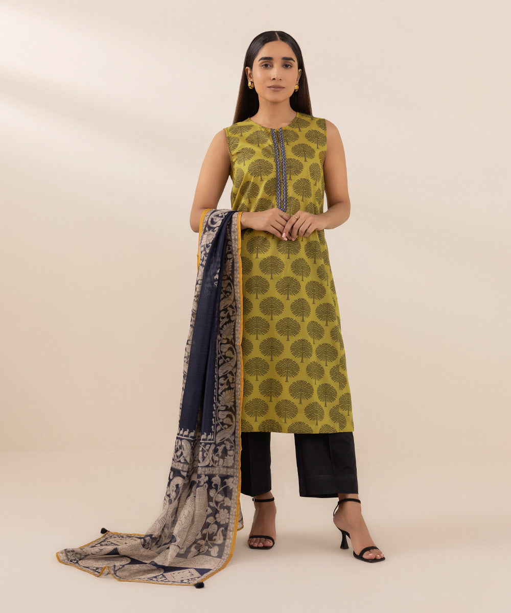 Women's Manar Printed Blue Dupatta