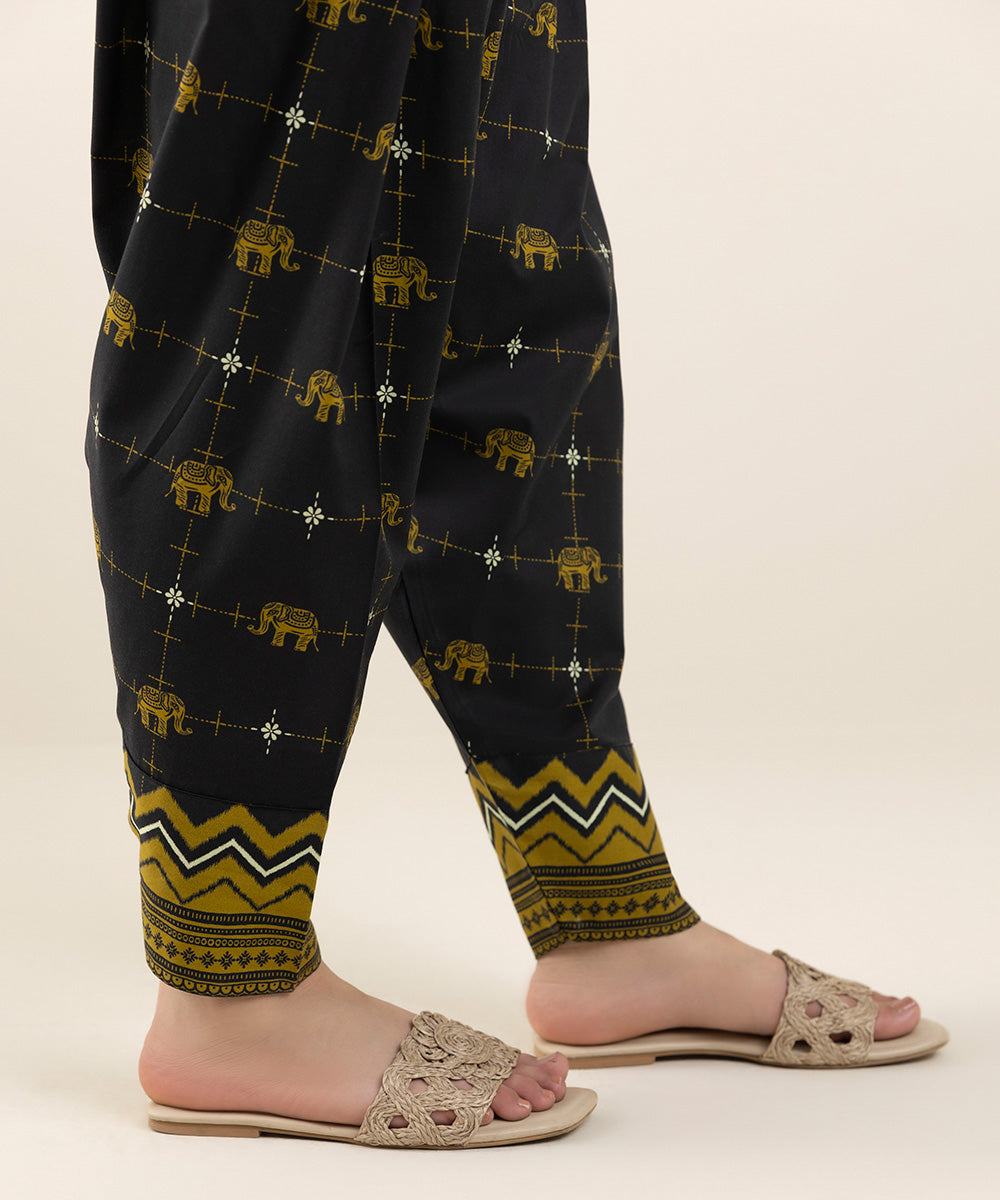 Women's Pret Cambric Black Printed Shalwar