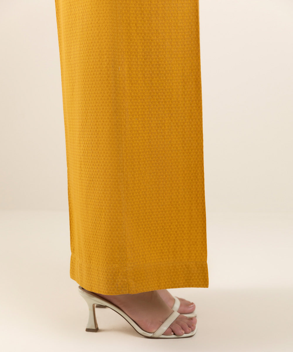 Women's Pret Dobby Yellow Dyed Culottes