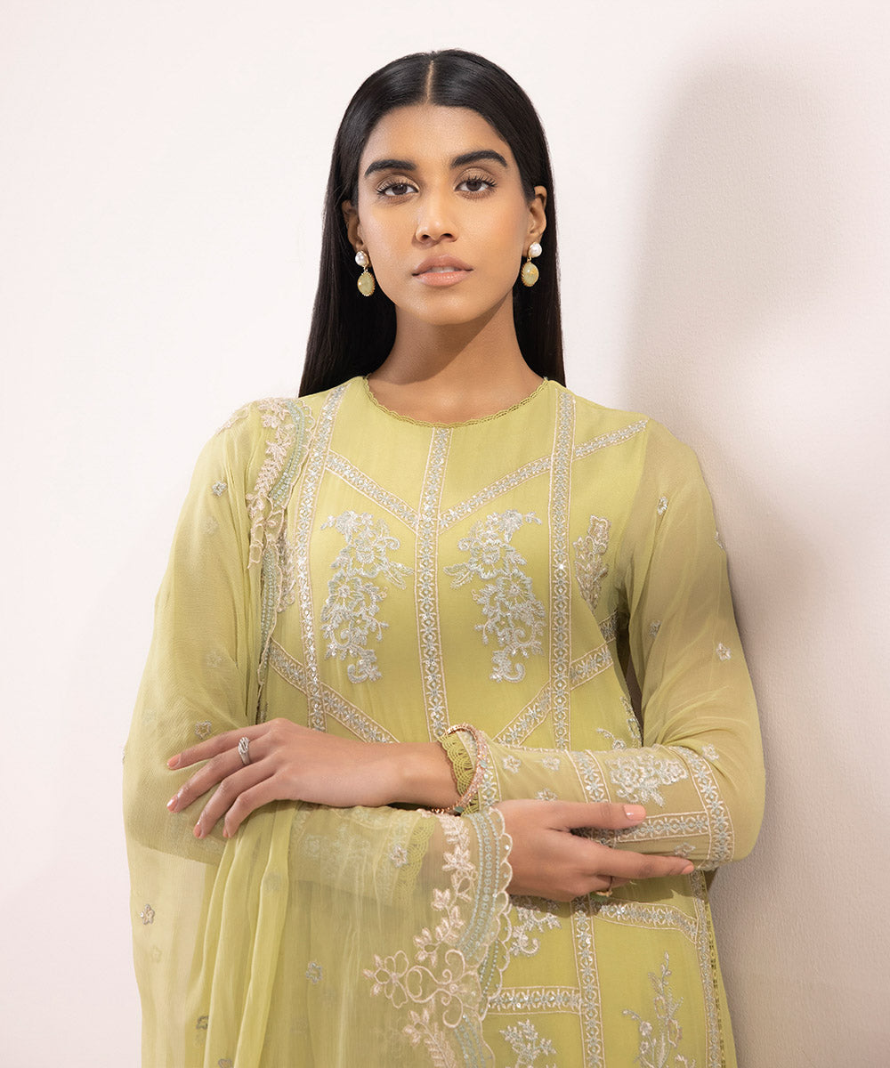 Dark Green Georgette Embroidered Sharara Suit LSTV118829