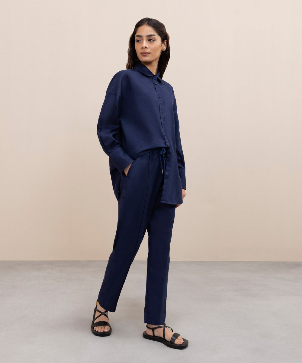 Women's Western Wear Blue Trousers