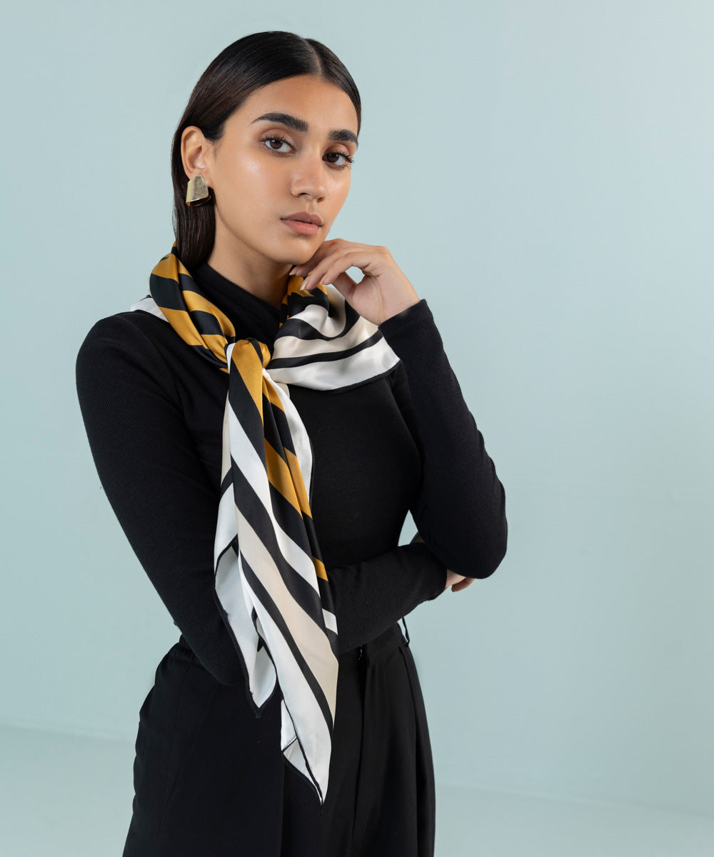 Women's Winter Western Wear Yellow Printed Scarf