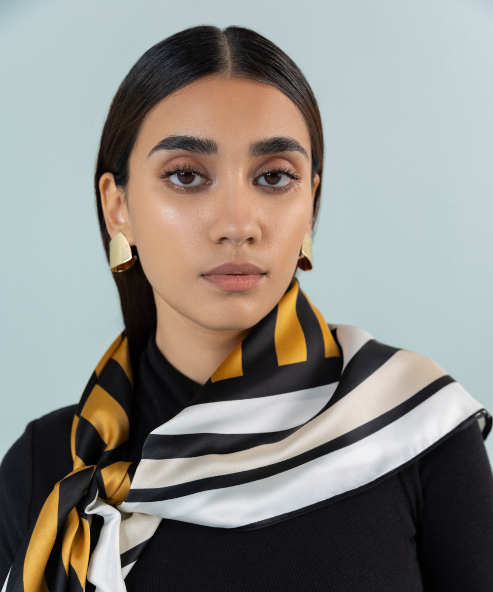 Women's Winter Western Wear Yellow Printed Scarf