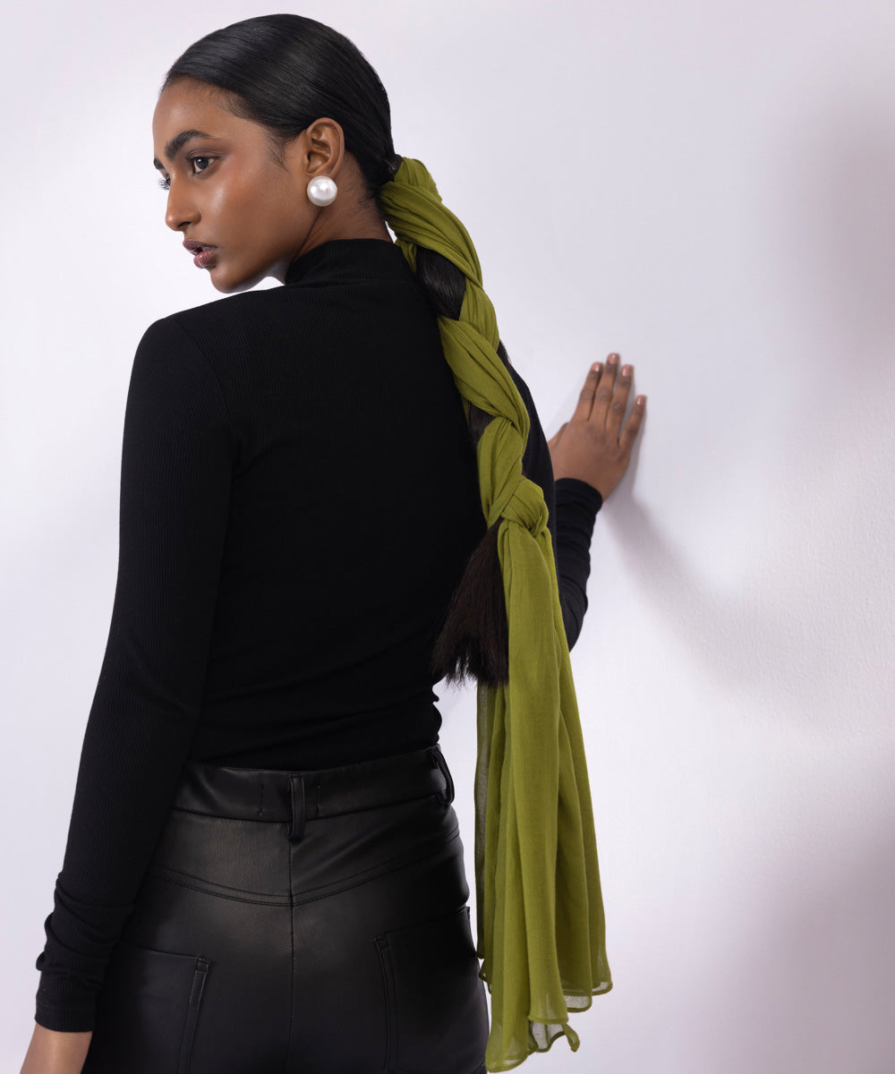 Women's Olive Lightweight Dyed Scarf