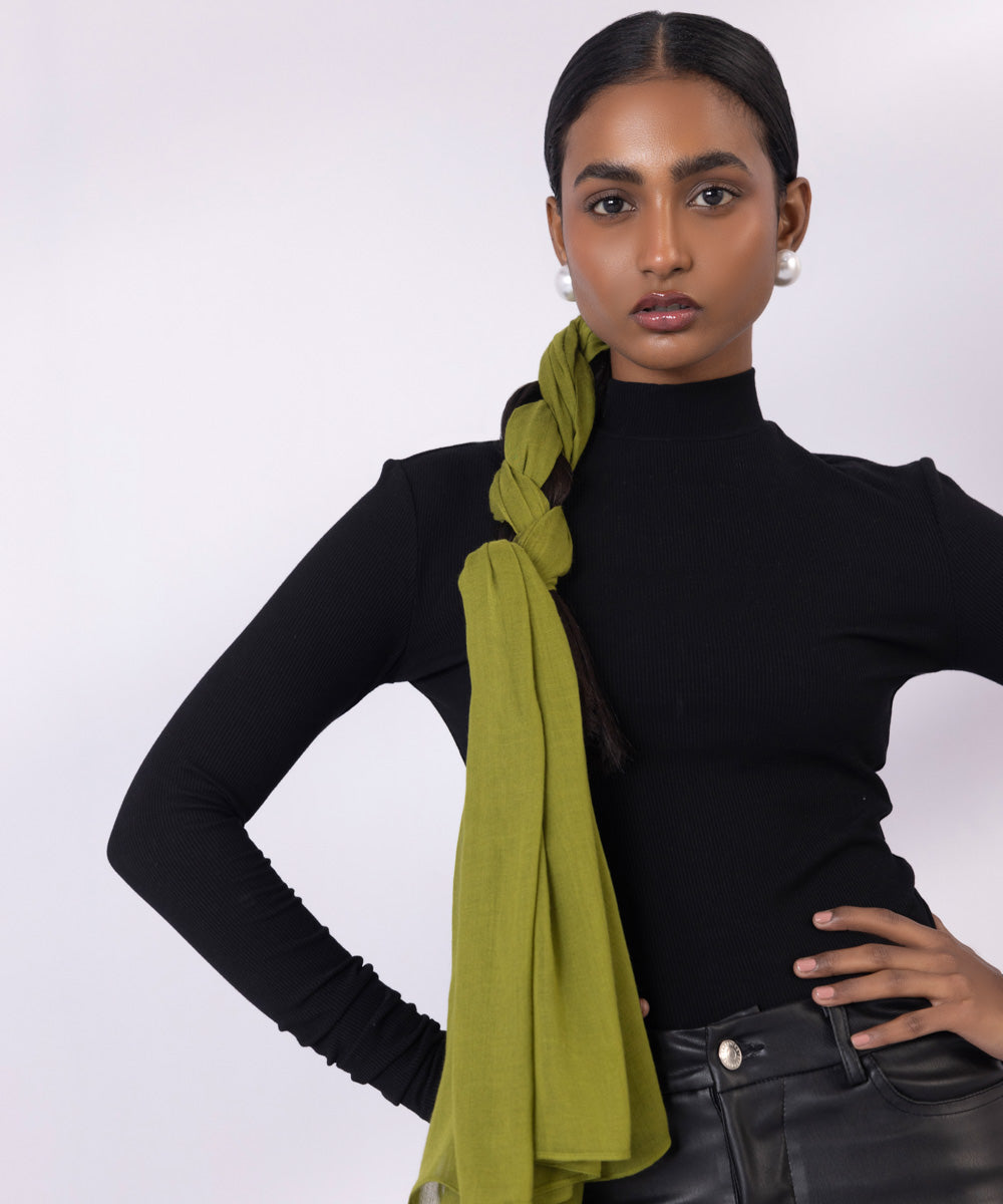 Women's Olive Lightweight Dyed Scarf