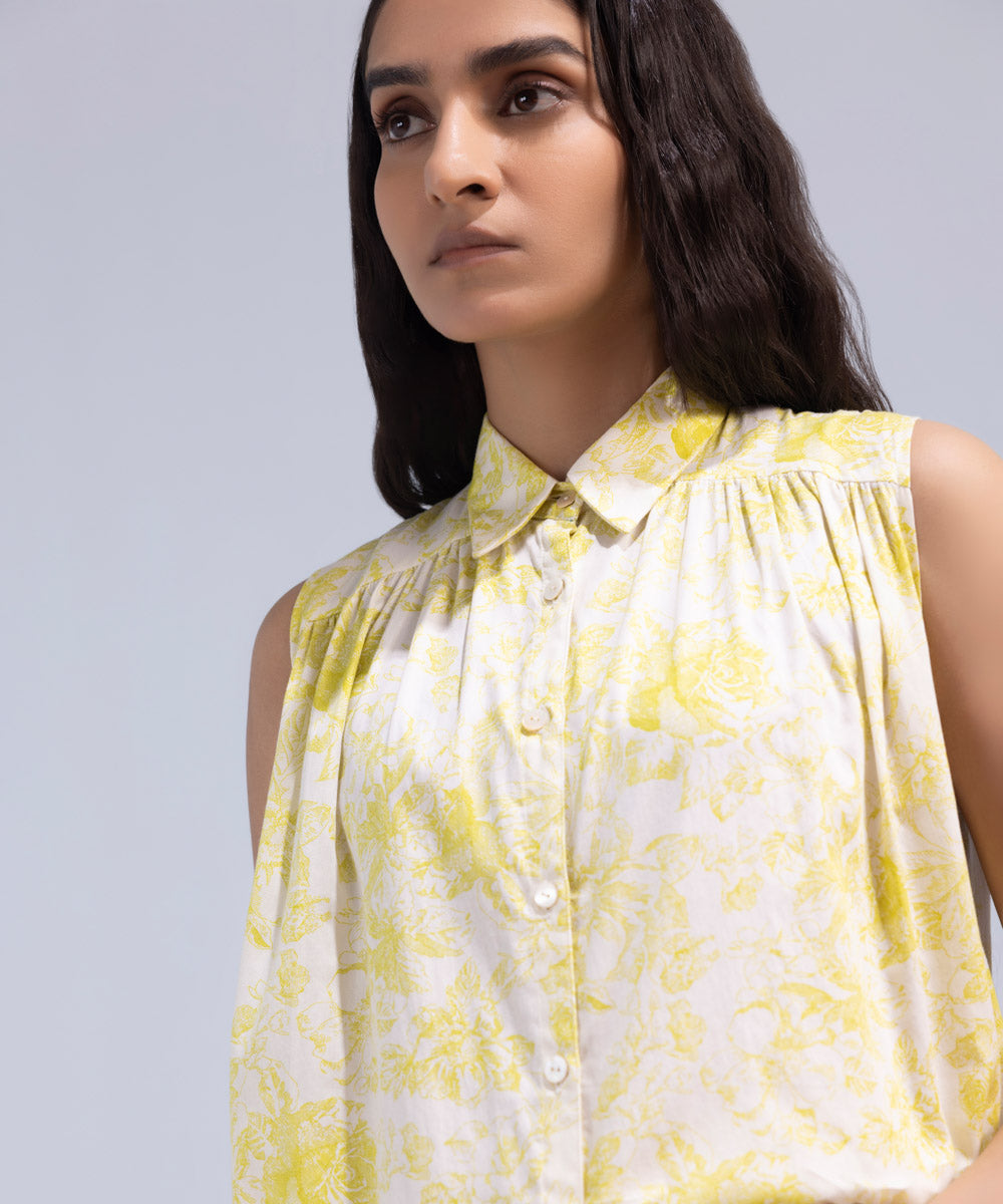 Women's Western Wear Yellow Shirt