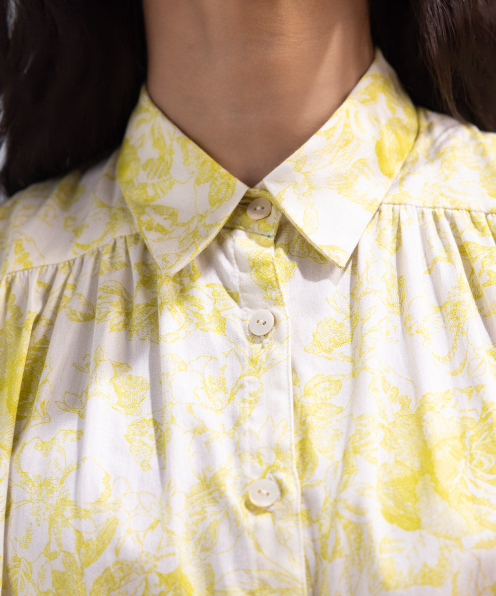 Women's Western Wear Yellow Shirt