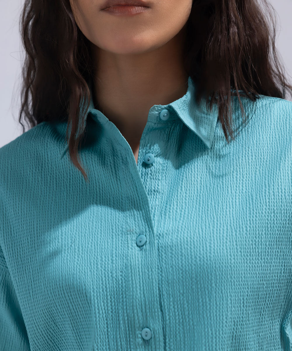 Women's Western Wear Blue Shirt