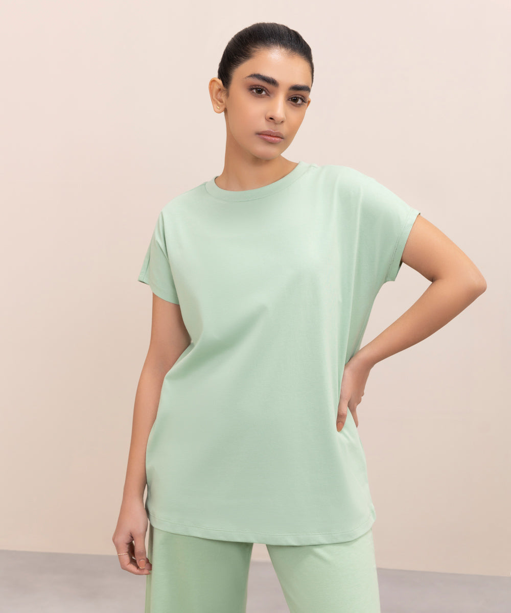 Women's Western Wear Green T-Shirt