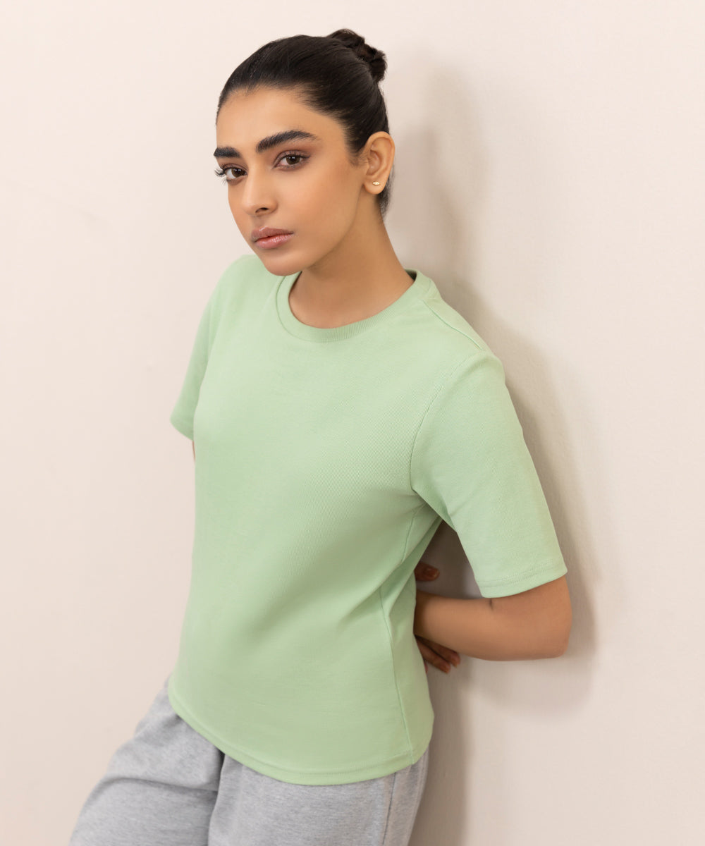 Women's Western Wear Green T-Shirt