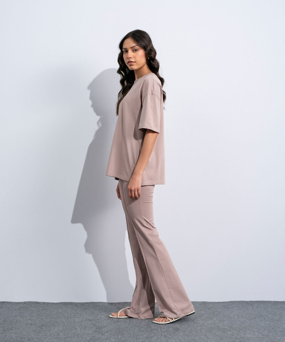 Women's Western Tea Pink Loose Fit T-Shirt