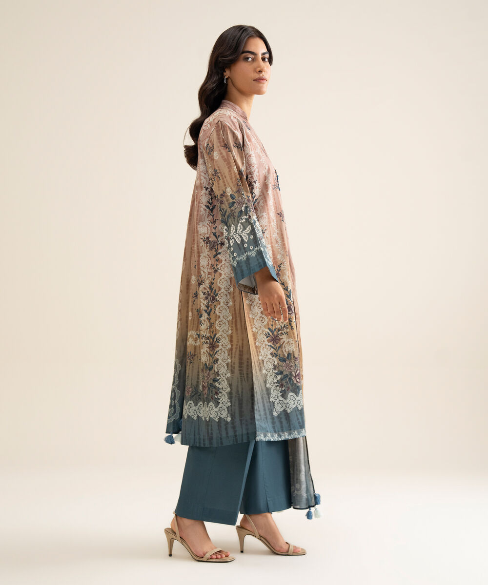 Women's Unstitched Cotton Printed Multi 3 Piece Suit