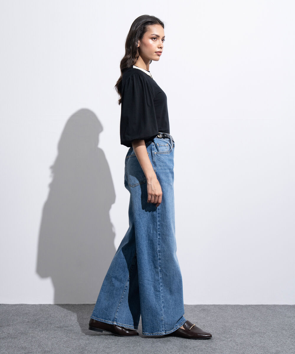 Women's Western Black Embroidered Collar Top