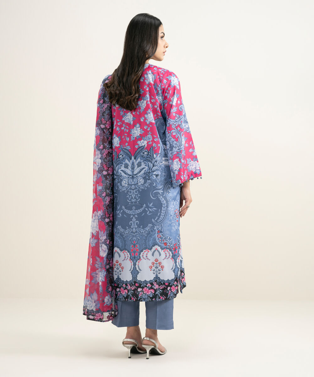 Women's RTW Blended Grip Silk Printed 3 Piece Suit