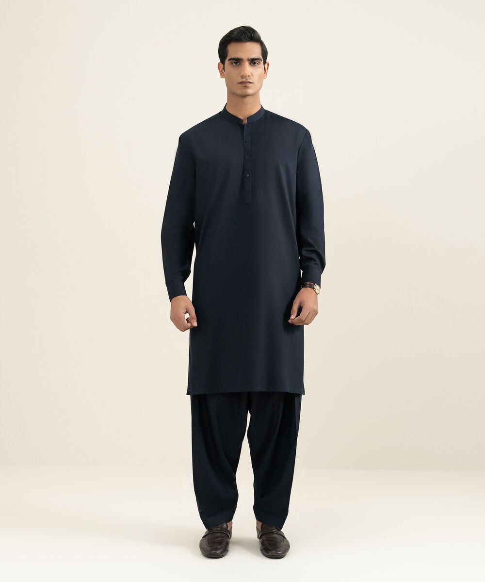 Men's Stitched Navy Kurta Shalwar