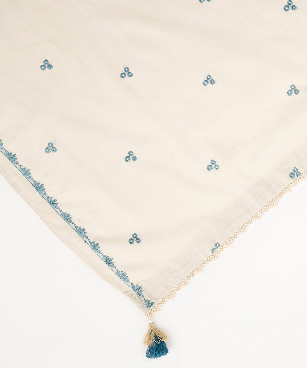 Lawn Embroidered Beige Dupatta