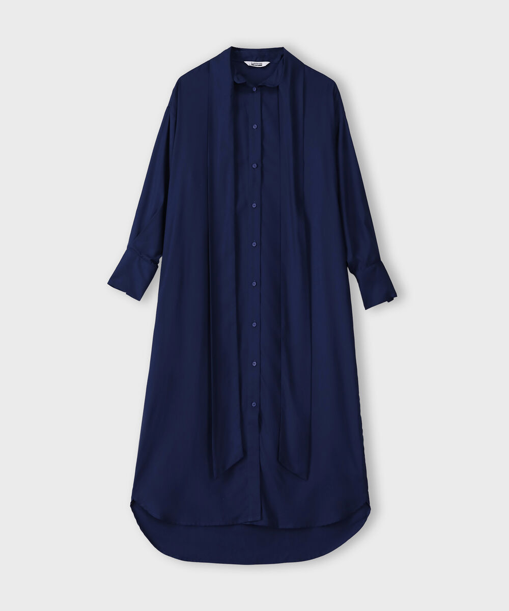 Women's Western Wear Blue  Dress With Knot Detail