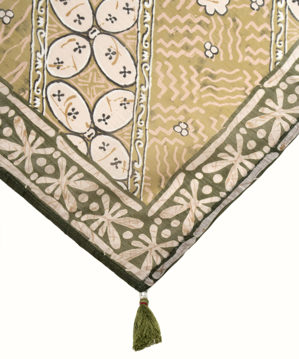 Manaar Printed Green Dupatta