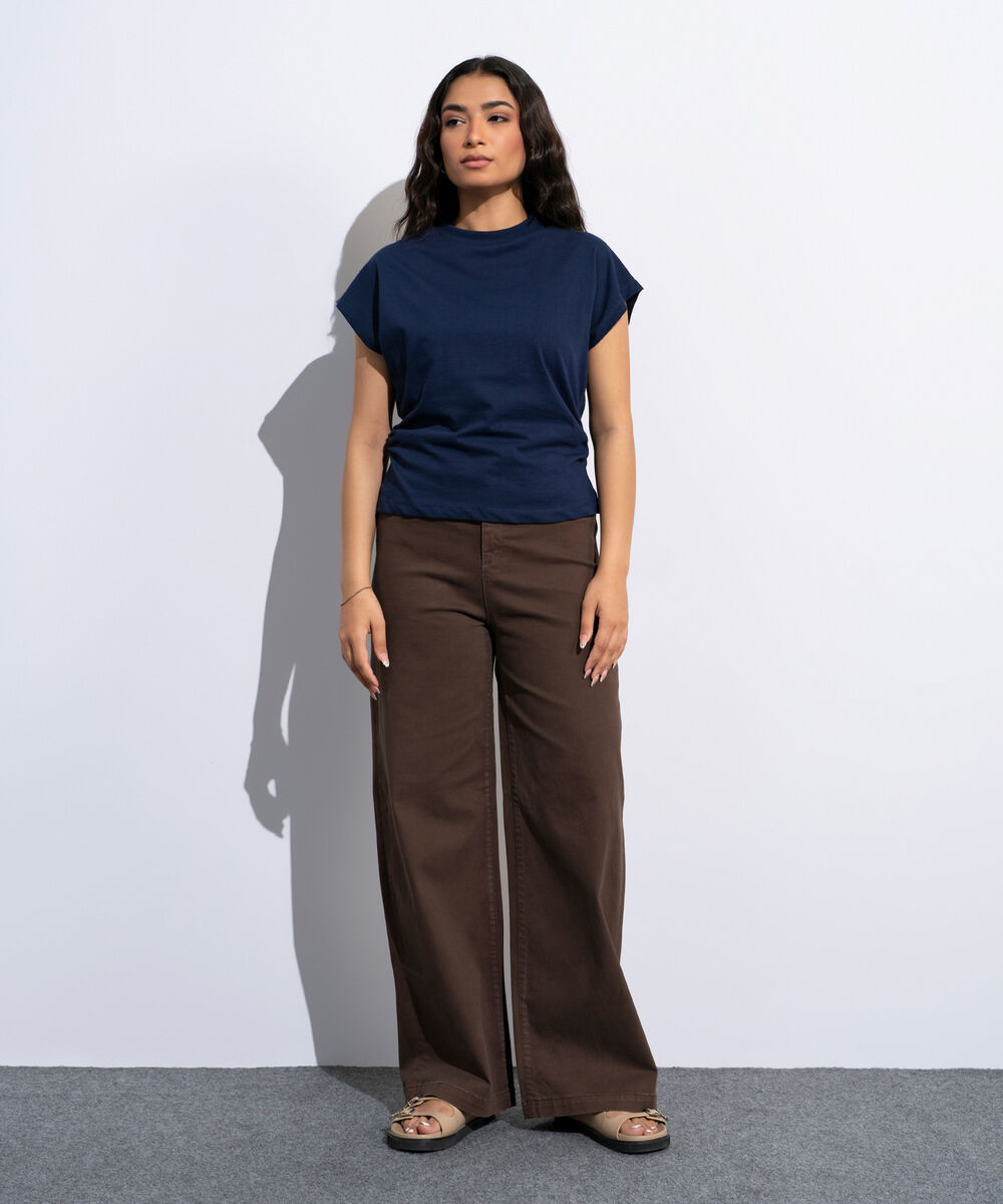 Women's Navy Cinched Waist T-Shirt