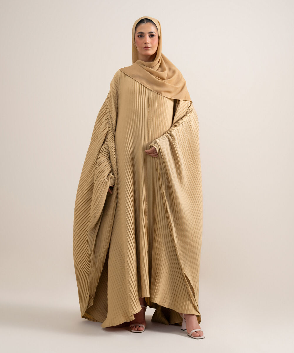 Women's Peach Kaftan Abaya Set