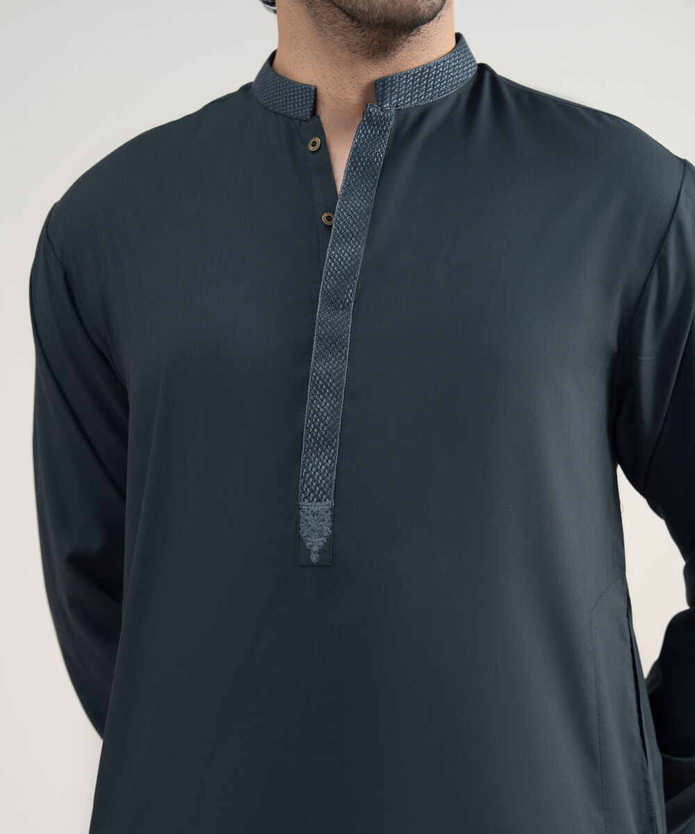 Men's Stitched Premium Blended Dark Green Suit