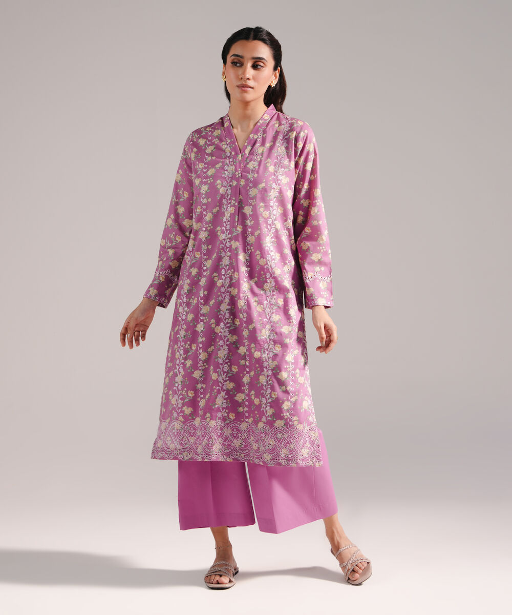 Women's RTW Lawn Embroidered Pink 2 Piece Suit