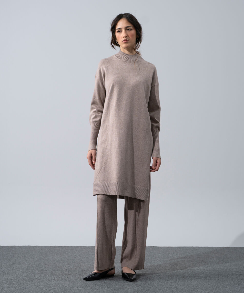 Women's Western Wear Taupe Long Knit Sweater