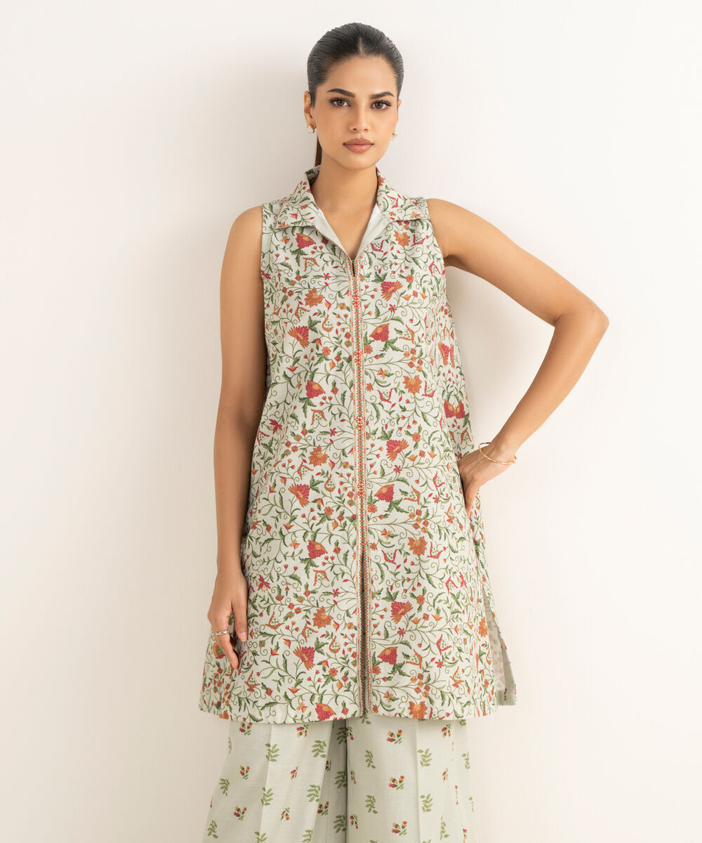 Women's Unstitched Light Khaddar Printed Multi 2 Piece Suit