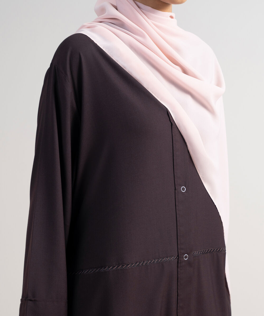 Women's Chocolate Brown Kimono Abbaya Set