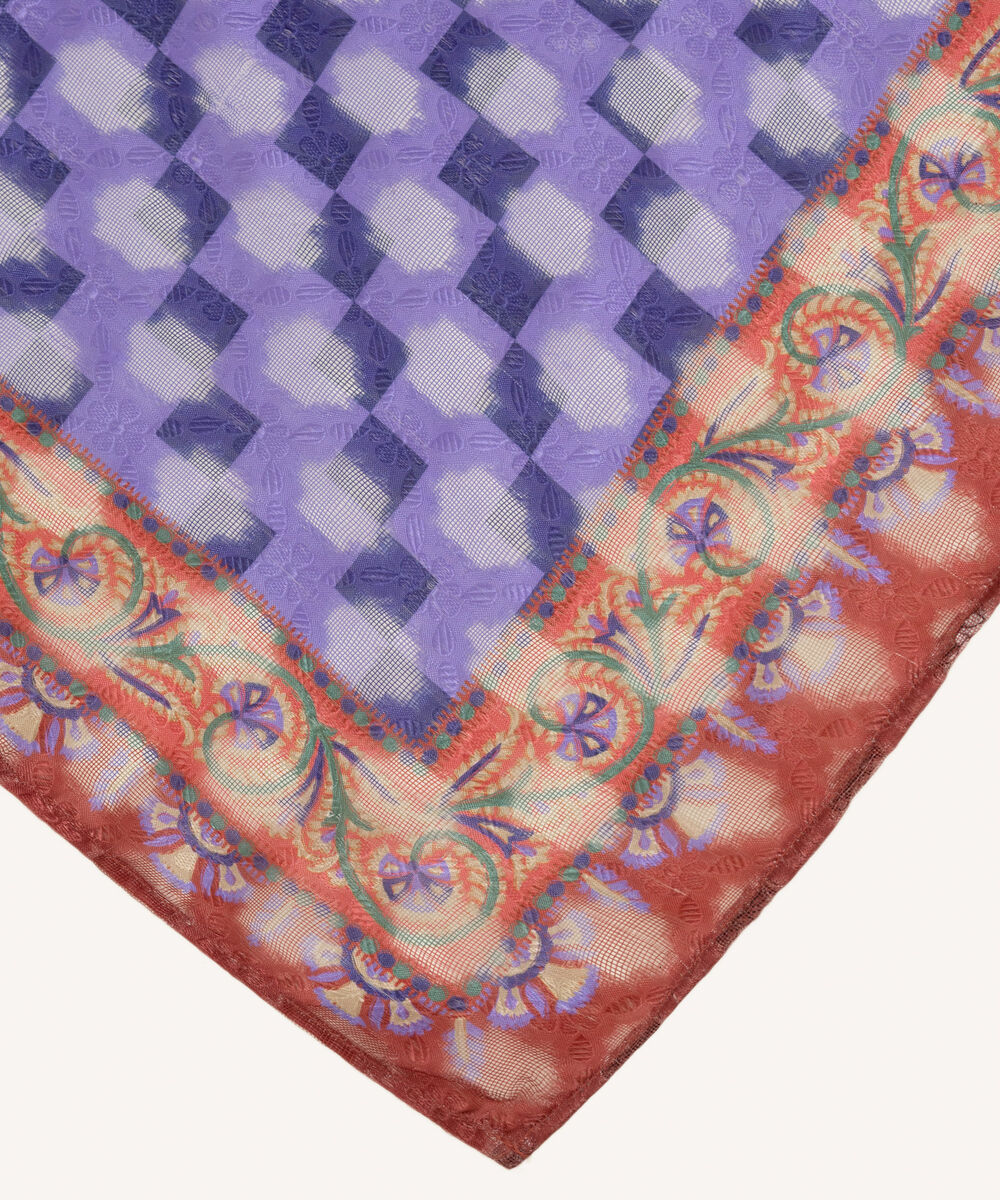Brochea Jacquard Printed Purple Dupatta
