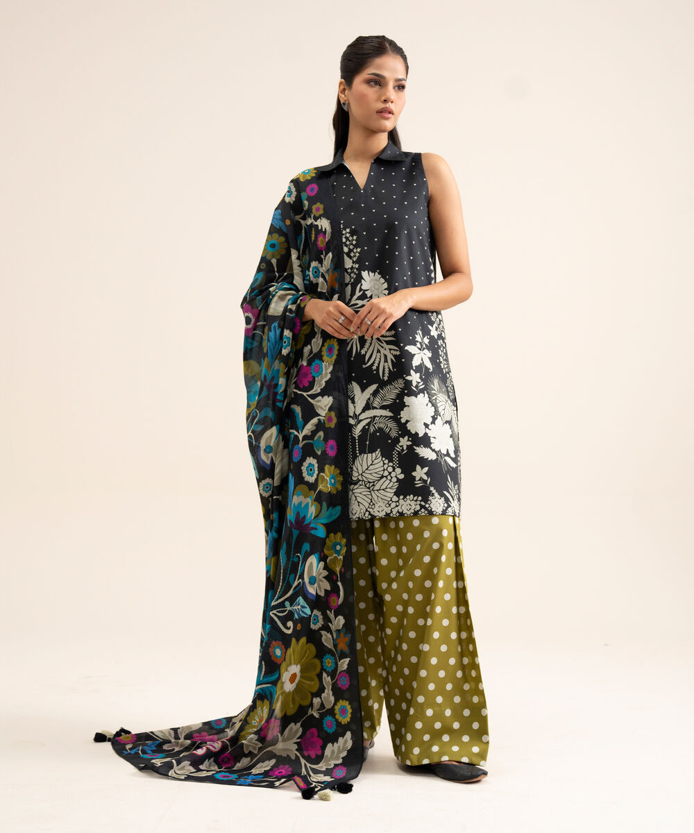 Women's Unstitched Textured Voile Multi Dupatta