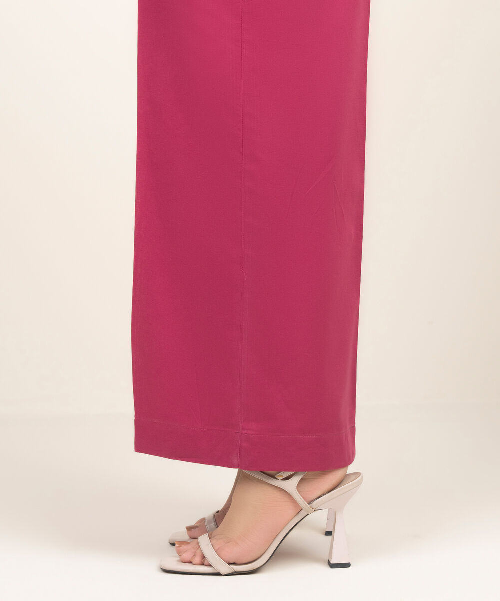 Women's RTW Cambric Solid Pink Culottes