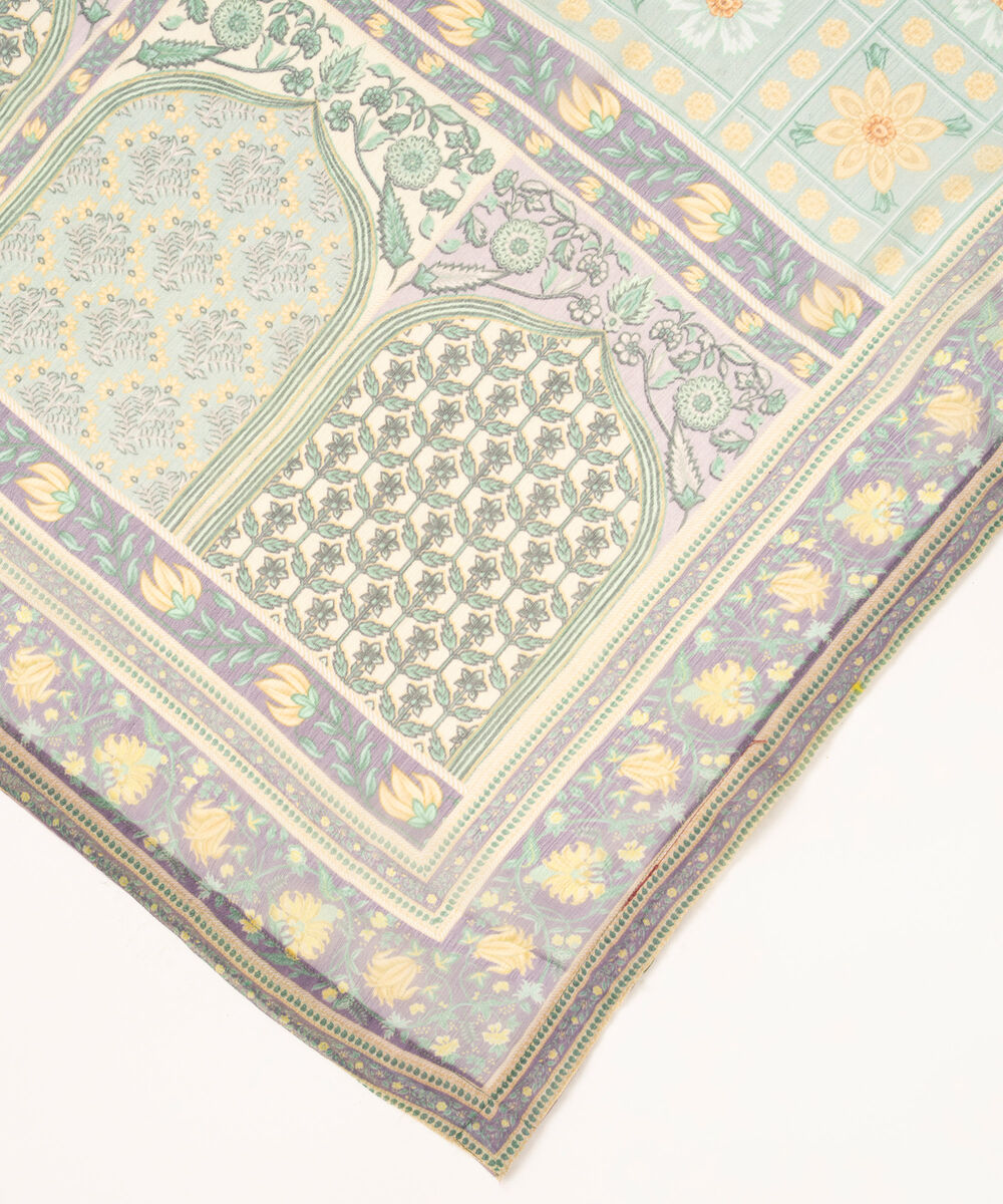 Blended Chiffon Printed Purple Dupatta