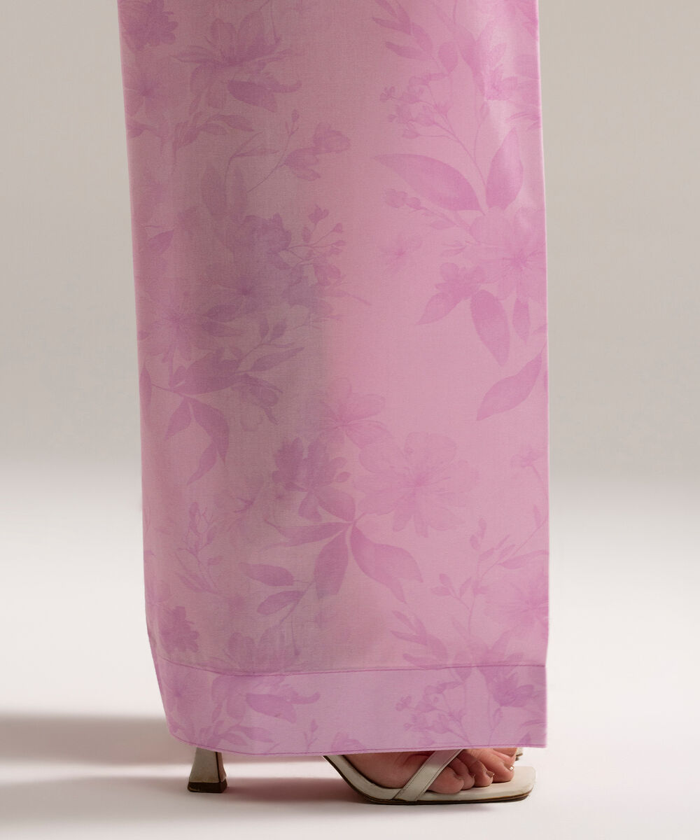 Women's RTW Cambric Printed Lavendar Farshi Shalwar