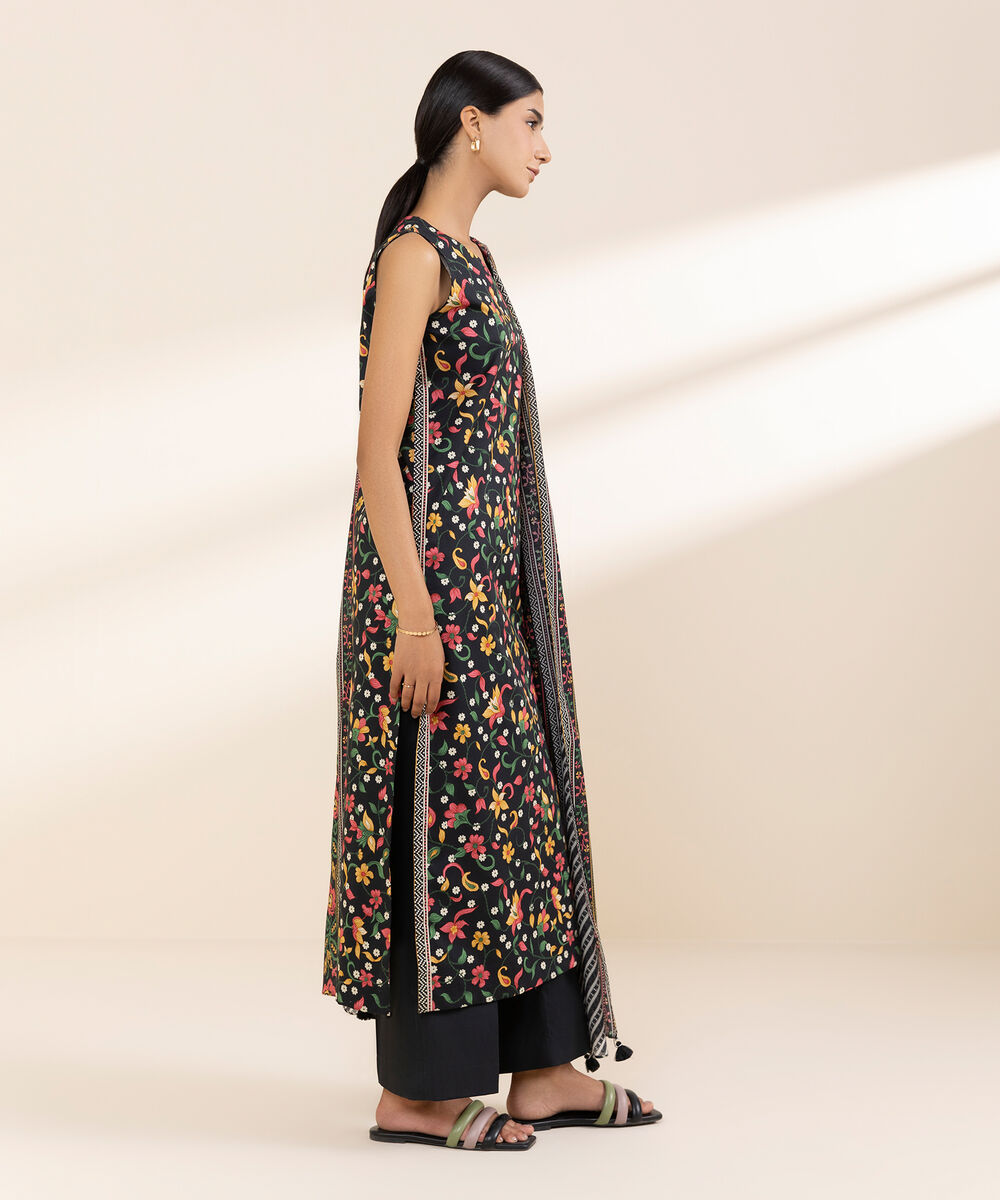 Women's Unstitched Lawn Printed Multi 3 Piece Suit