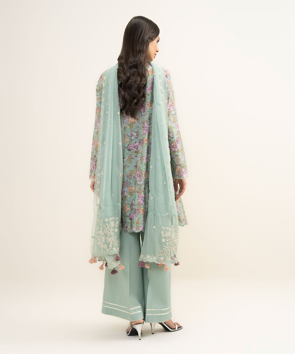 Women's Unstitched Extra Weft Jacquard Embroidered Multi 3 Piece Suit