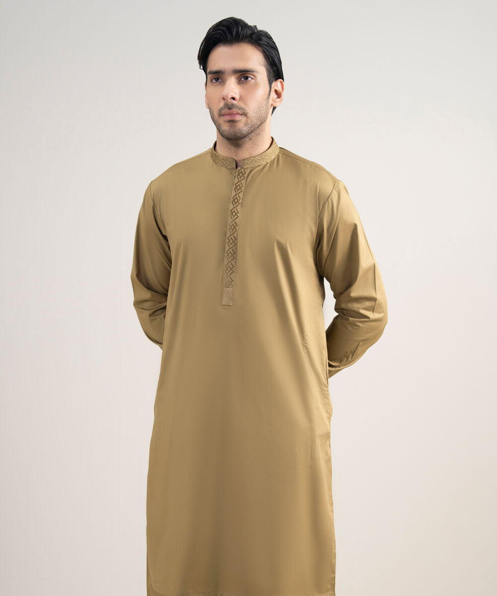 Men's Stitched Premium Cotton Khaki Suit