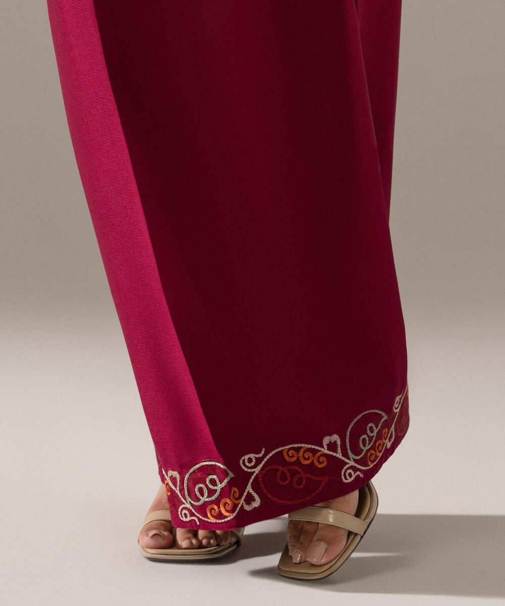Women's RTW Bedford Solid Plum Farshi Shalwar