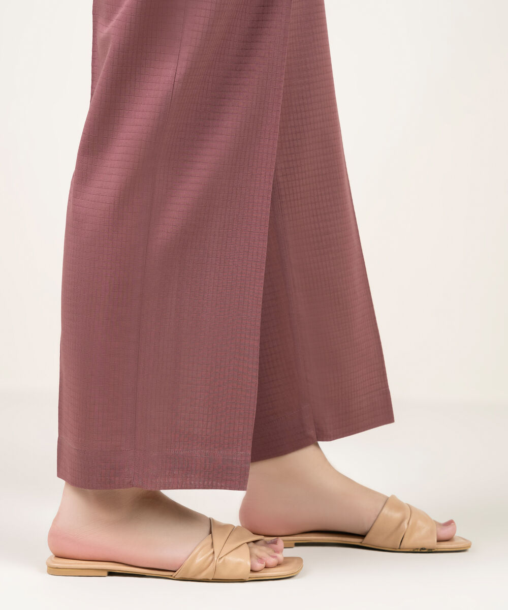 Women's RTW Dobby Solid Mauve Straight Pants