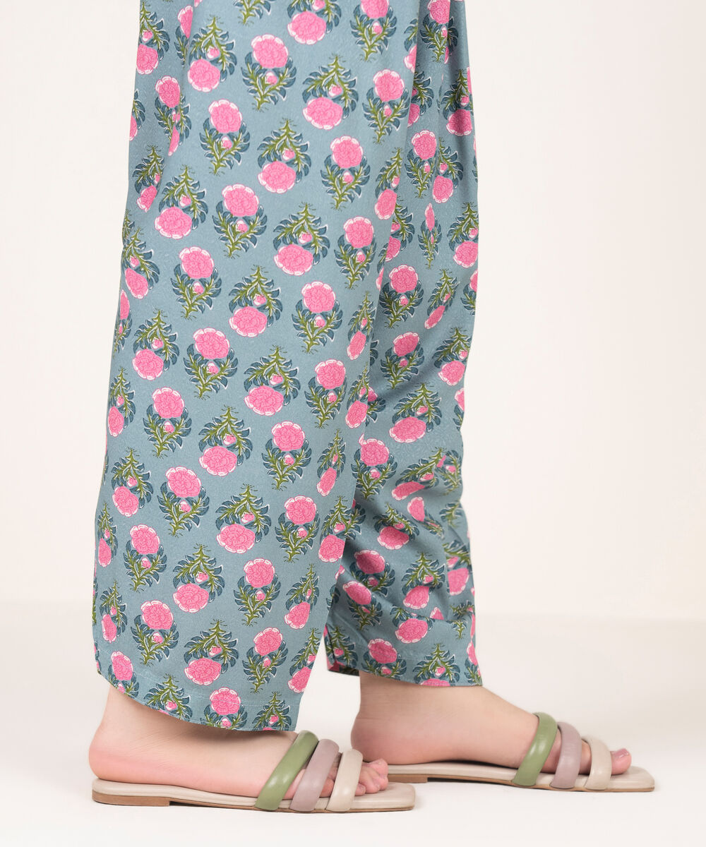 Women's RTW Dobby Printed Grey Shalwar