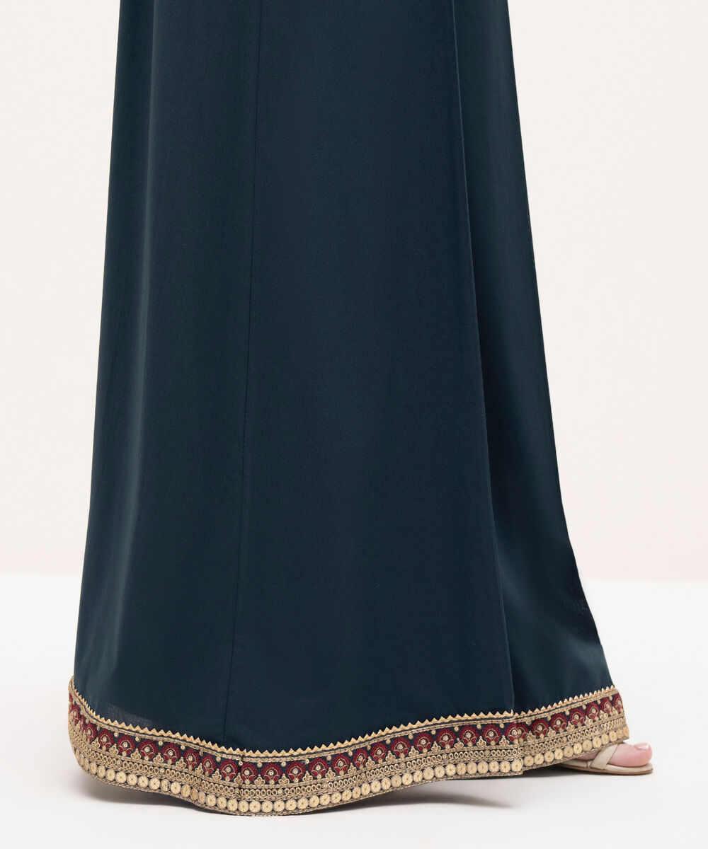 Women's RTW Cambric Blue Embroidered Sharara