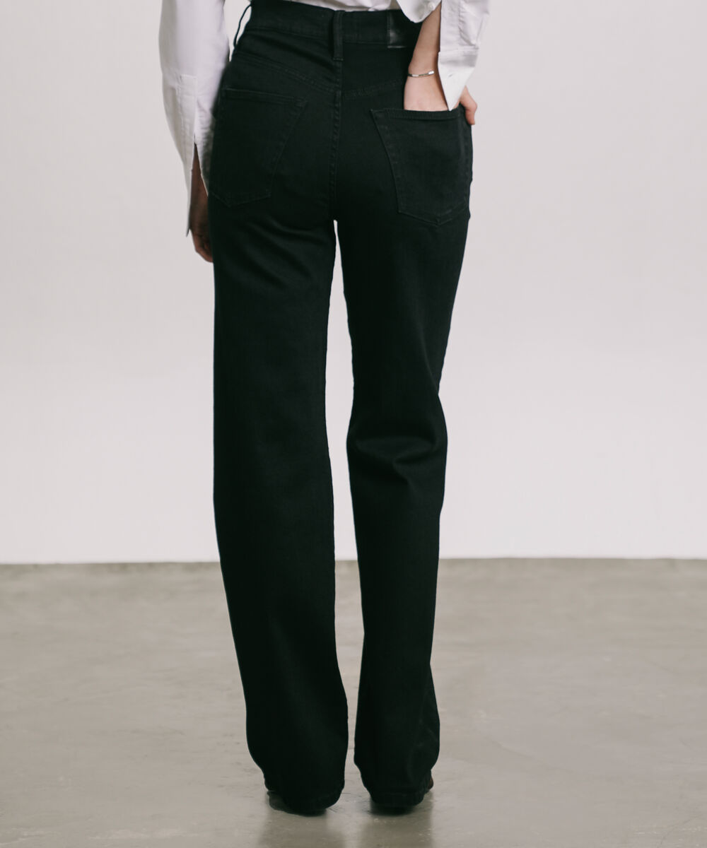 Women's Western Wear Black High Rise Straight Jeans