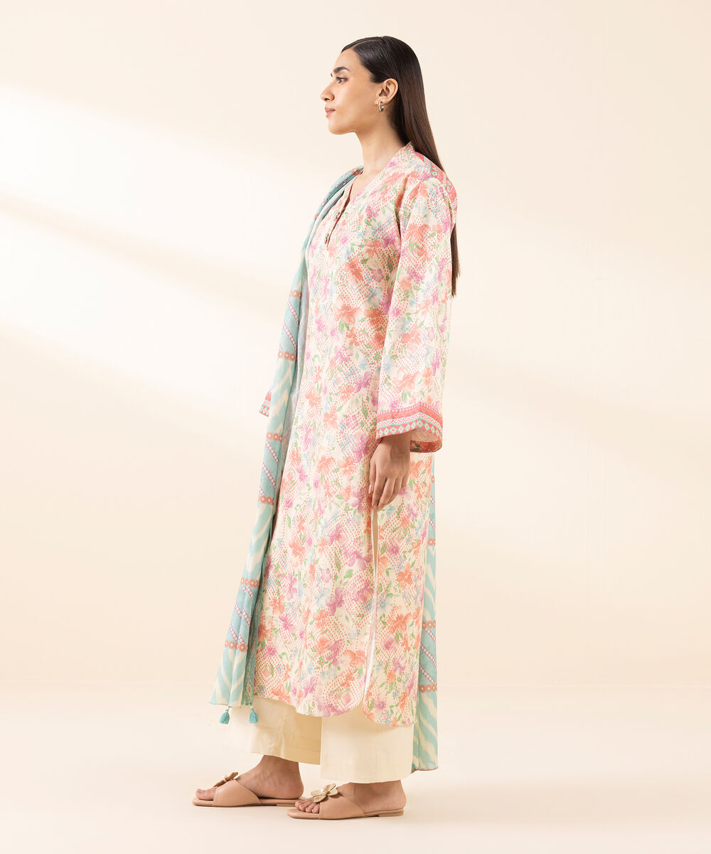 Women's Unstitched Lawn Printed Multi 2 Piece Suit