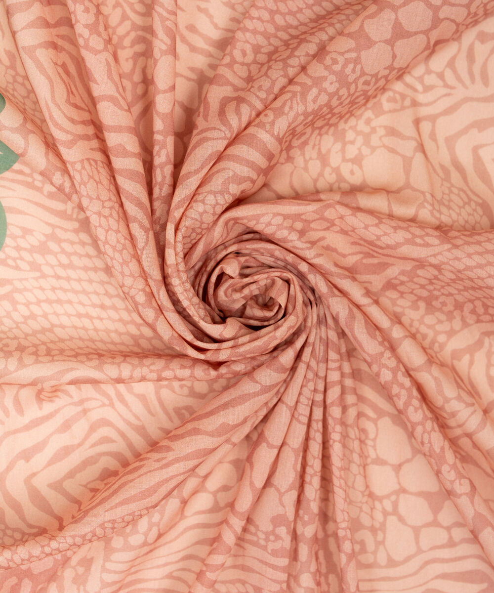 Lawn Printed Peach Dupatta