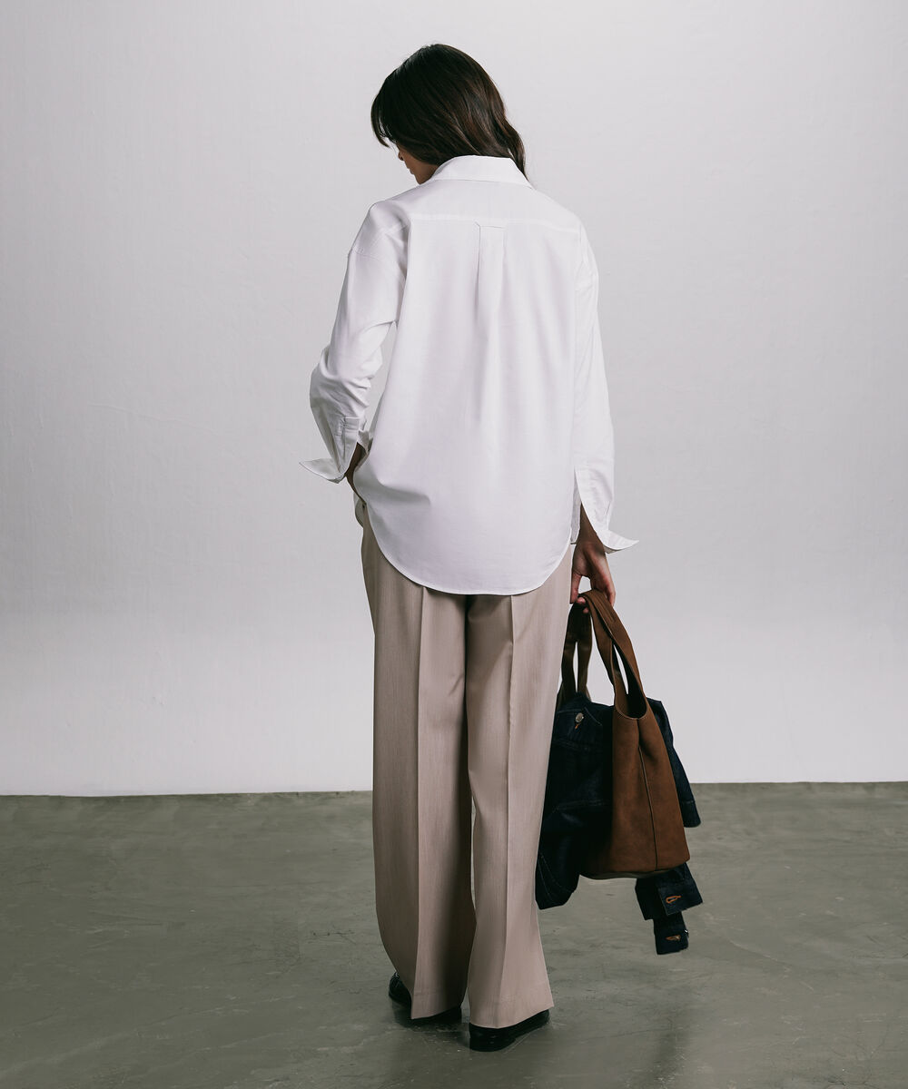 Women's Western Wear White Boxy Oxford Shirt