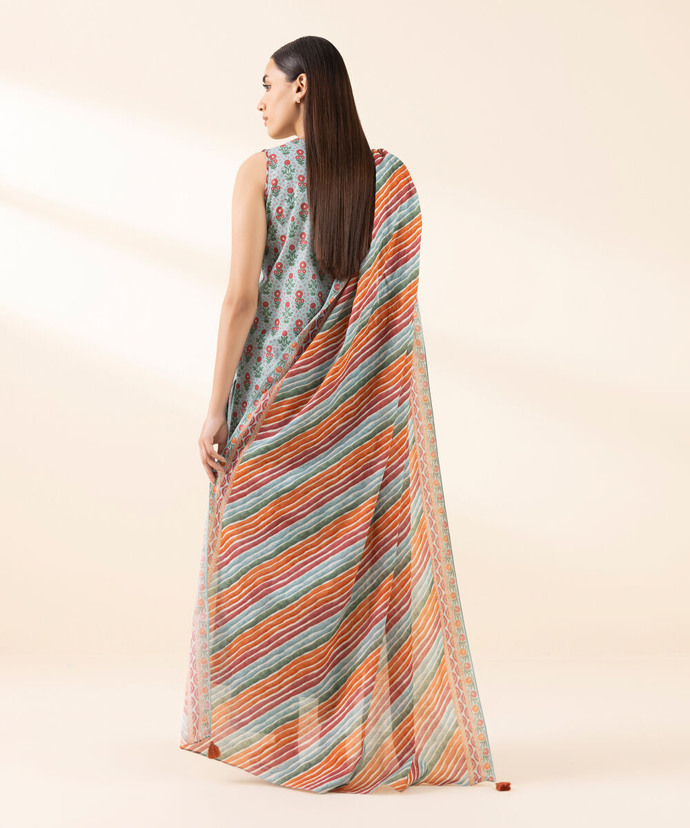 Women's Unstitched Lawn Printed Multi 3 Piece Suit