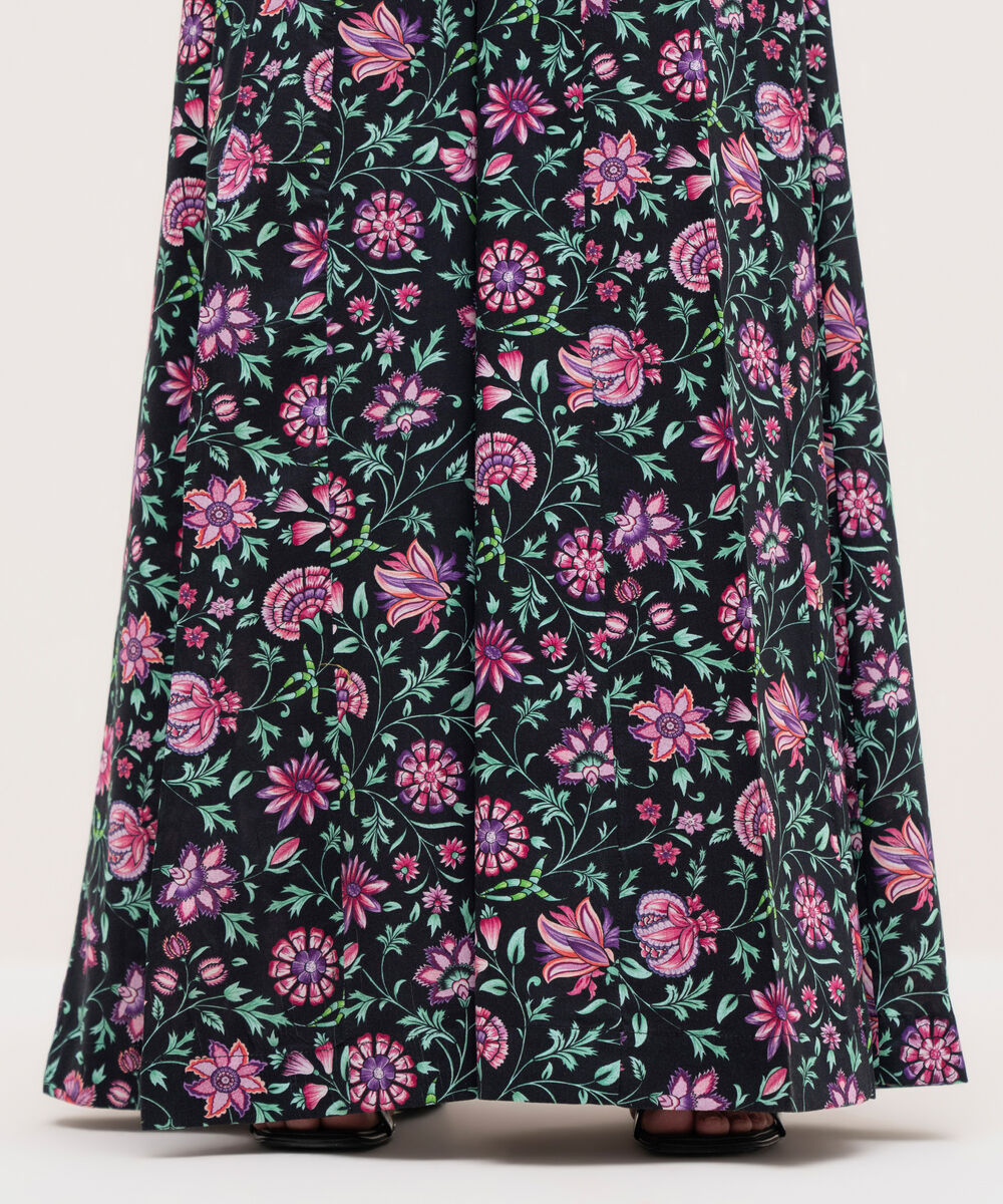 Women's RTW Cotton Viscose Black Printed Sharara